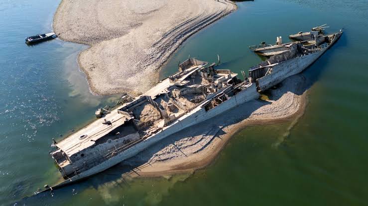 WWII Warships Emerge as Danube River Hits Record-Low Levels